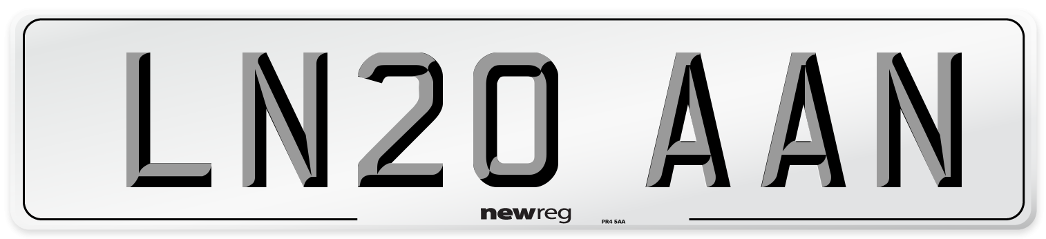 LN20 AAN Number Plate from New Reg